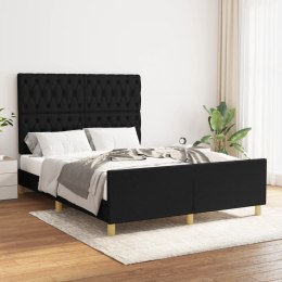 Rama łóżka z zagłówkiem, czarna, 140x190 cm, obita tkaniną Lumarko!