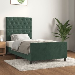 Rama łóżka z zagłówkiem, ciemnozielona, 80x200 cm, aksamitna Lumarko!