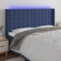Zagłówek do łóżka z LED, niebieski, 163x16x118/128 cm, tkanina Lumarko!