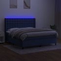 Łóżko kontynentalne z materacem, niebieskie 160x200 cm, tkanina Lumarko!