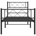 Metalowa rama łóżka z wezgłowiem i zanóżkiem, czarna, 107x203cm Lumarko!