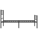 Metalowa rama łóżka z wezgłowiem i zanóżkiem, czarna, 107x203cm Lumarko!