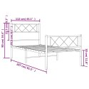 Metalowa rama łóżka z wezgłowiem i zanóżkiem, czarna, 107x203cm Lumarko!