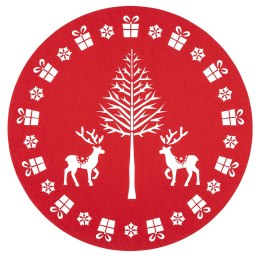 Mata Filcowa Okrągła Średnica 35 Cm Dek. Christmas Tree Czerwona Lumarko!