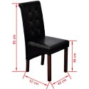 Krzesła stołowe, 4 szt., czarne, obite sztuczną skórą Lumarko!