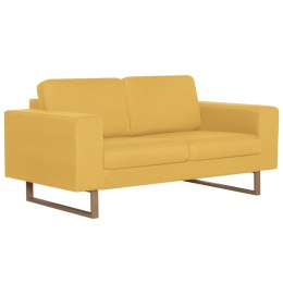 Sofa 2-osobowa, tapicerowana tkaniną, żółta  Lumarko!