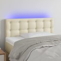 Zagłówek do łóżka z LED, kremowy, 80x5x78/88 cm, sztuczna skóra  Lumarko!