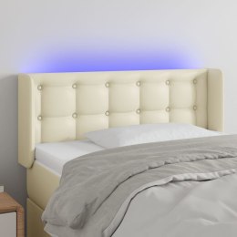 Zagłówek do łóżka z LED, kremowy, 83x16x78/88cm, sztuczna skóra  Lumarko!