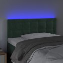 Zagłówek do łóżka z LED, ciemnozielony, 90x5x78/88 cm, aksamit  Lumarko!