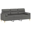 3-osobowa sofa z poduszkami, ciemnoszara, 180 cm, tkanina  Lumarko!