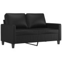 2-osobowa sofa z poduszkami, czarna, sztuczna skóra Lumarko!