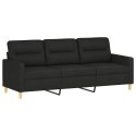 3-osobowa sofa z poduszkami, czarna, 180 cm, tkanina  Lumarko!