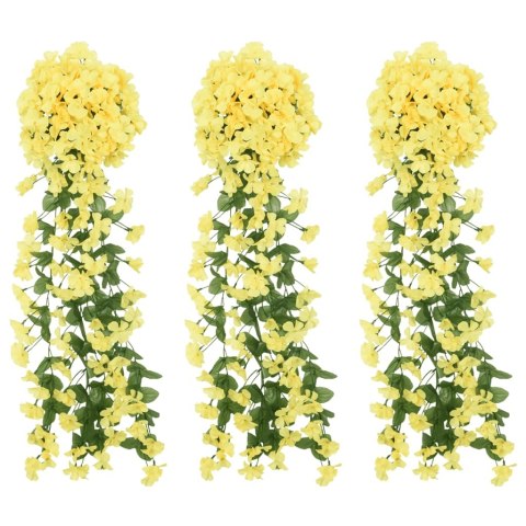 Sztuczne girlandy kwiatowe, 3 szt., żółte, 85 cm  Lumarko!