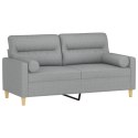 2-osobowa sofa z poduszkami, jasnoszara, 140 cm, tkanina Lumarko!