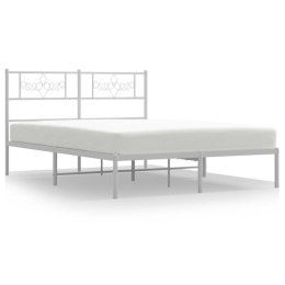 Metalowa rama łóżka z wezgłowiem, biała, 160x200 cm Lumarko!