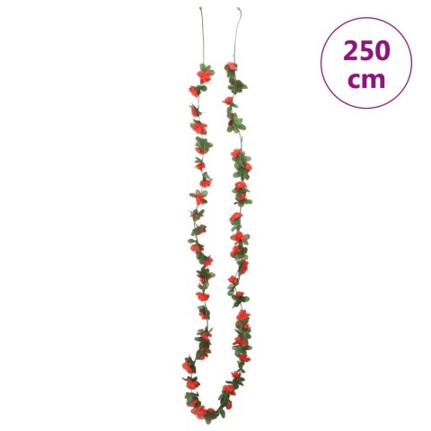 Sztuczne girlandy kwiatowe, 6 szt., wiosenna czerwień, 250 cm  Lumarko!