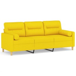 3-osobowa sofa z poduszkami, jasnożółta, 180 cm, tkanina Lumarko!
