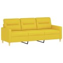 3-osobowa sofa z poduszkami, jasnożółta, 180 cm, tkanina  Lumarko!