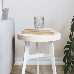 Blat stołu, okrągły, biały, Ø30x3 cm, lite drewno sosnowe  Lumarko!