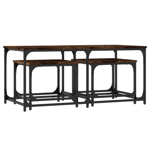 Stoliki kawowe, wsuwane jeden pod drugi, 3 szt, przydymiony dąb  Lumarko!