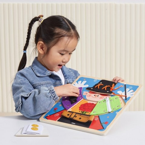 VIGA Drewniana Tablica Manipulacyjna Klamry Zamki Magik Monstessori Lumarko!