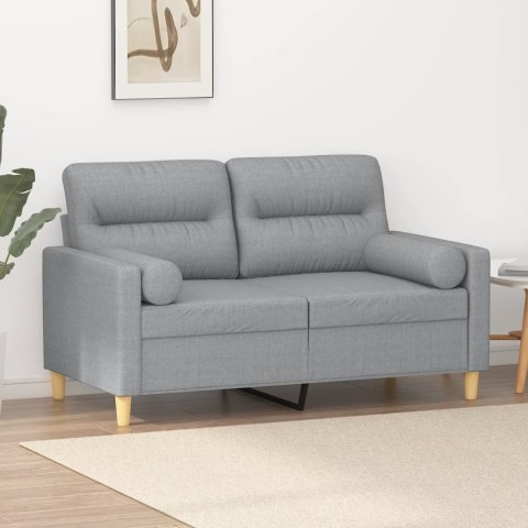 2-osobowa sofa z poduszkami, jasnoszara, 120 cm, tkanina Lumarko!