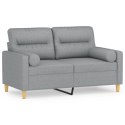 2-osobowa sofa z poduszkami, jasnoszara, 120 cm, tkanina Lumarko!