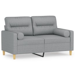 2-osobowa sofa z poduszkami, jasnoszara, 120 cm, tkanina Lumarko!