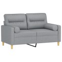 2-osobowa sofa z poduszkami, jasnoszara, 120 cm, tkanina Lumarko!