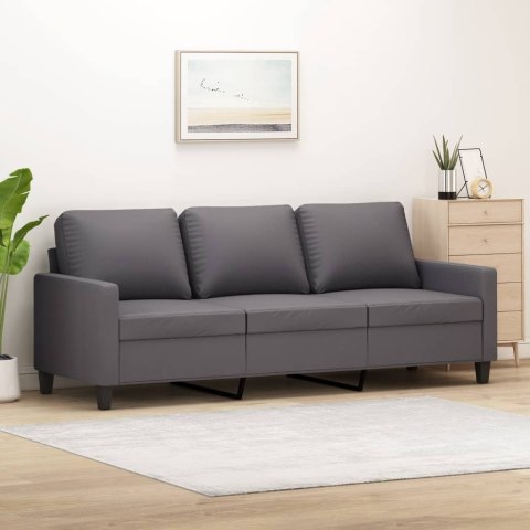 3-osobowa sofa, szara, 180 cm, sztuczna skóra Lumarko!