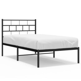 Metalowa rama łóżka z wezgłowiem, czarna, 75x190 cm Lumarko!