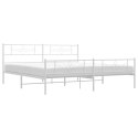 Metalowa rama łóżka z wezgłowiem i zanóżkiem, biała, 183x213 cm  Lumarko!