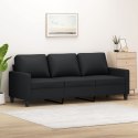 3-osobowa sofa, czarna, 180 cm, obita sztuczną skórą Lumarko!