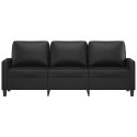 3-osobowa sofa, czarna, 180 cm, obita sztuczną skórą Lumarko!