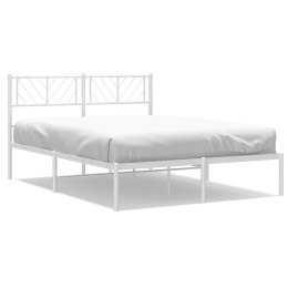 Metalowa rama łóżka z wezgłowiem, biała, 160x200 cm Lumarko!