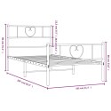 Metalowa rama łóżka z wezgłowiem i zanóżkiem, czarna, 100x200cm Lumarko!