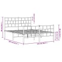 Metalowa rama łóżka z wezgłowiem i zanóżkiem, czarna, 120x200cm  Lumarko!