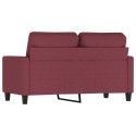 Sofa 2-osobowa, winna czerwień, 120 cm, tapicerowana tkaniną Lumarko!