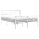 Metalowa rama łóżka z wezgłowiem i zanóżkiem, biała, 160x200 cm  Lumarko!