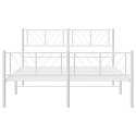 Metalowa rama łóżka z wezgłowiem i zanóżkiem, biała, 160x200 cm  Lumarko!