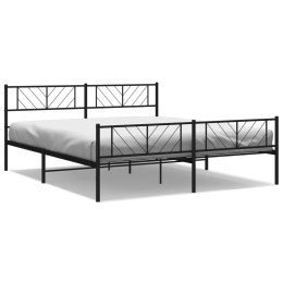 Metalowa rama łóżka z wezgłowiem i zanóżkiem, czarna, 183x213cm  Lumarko!