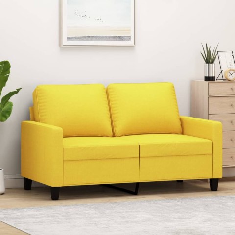 Sofa 2-osobowa, jasnożółta, 120 cm, tapicerowana tkaniną Lumarko!