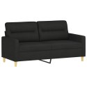 2-osobowa sofa z poduszkami, czarna, 140 cm, tkanina Lumarko!