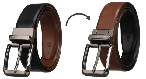 Szeroki, dwustronny pasek męski z obrotową klamrą — Peterson Lumarko!