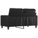 2-osobowa sofa, czarna, 120 cm, sztuczna skóra Lumarko!