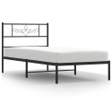 Metalowa rama łóżka z wezgłowiem, czarna, 75x190 cm Lumarko!