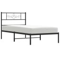 Metalowa rama łóżka z wezgłowiem, czarna, 75x190 cm Lumarko!
