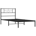 Metalowa rama łóżka z wezgłowiem, czarna, 75x190 cm Lumarko!