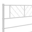 Metalowa rama łóżka z wezgłowiem i zanóżkiem, biała, 200x200 cm  Lumarko!