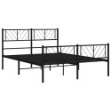 Metalowa rama łóżka z wezgłowiem i zanóżkiem, czarna, 140x190cm Lumarko!